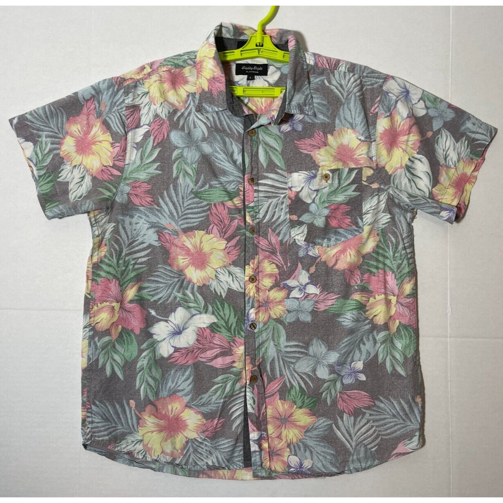 Eighty Eight Platinum Faded Floral Men's Shirt Size Large